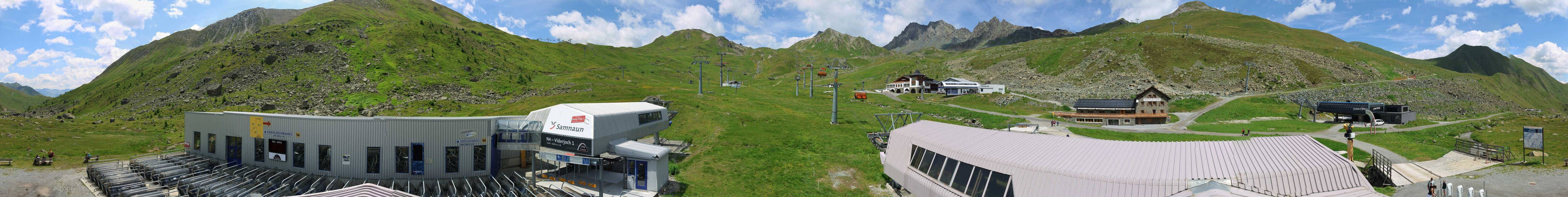 Archived image Webcam Samnaun: View from Alp Trida to Viderjoch