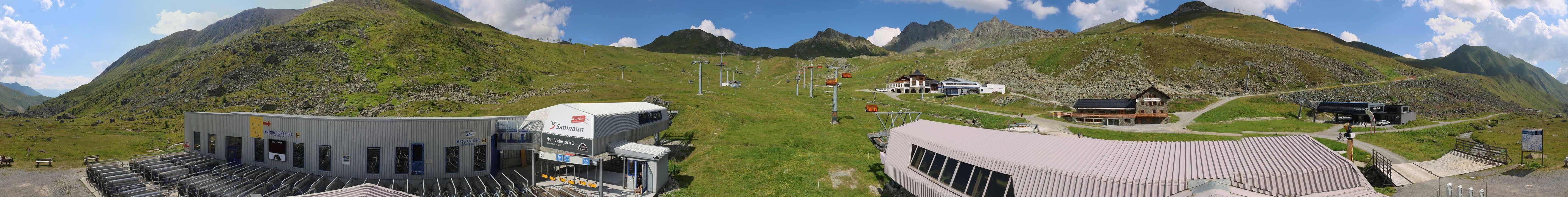 Archived image Webcam Samnaun: View from Alp Trida to Viderjoch