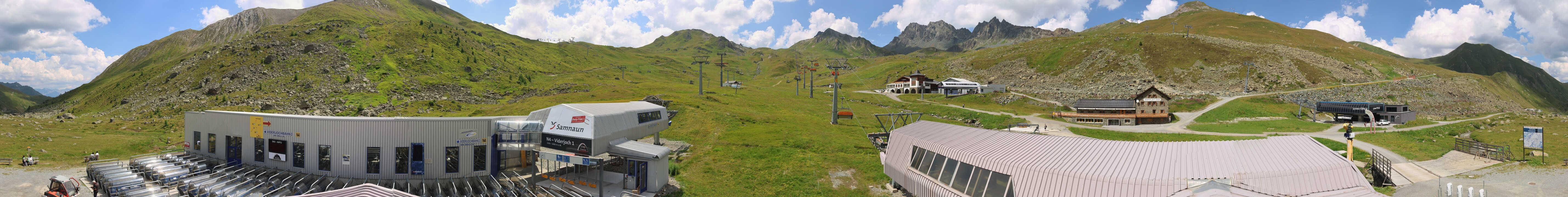 Archived image Webcam Samnaun: View from Alp Trida to Viderjoch