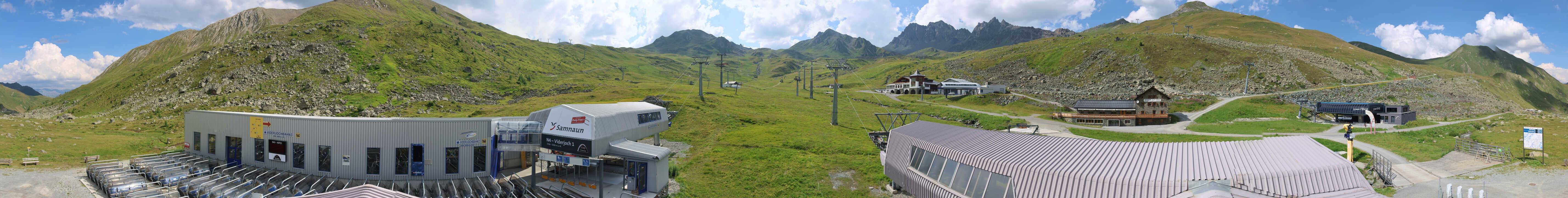 Archived image Webcam Samnaun: View from Alp Trida to Viderjoch