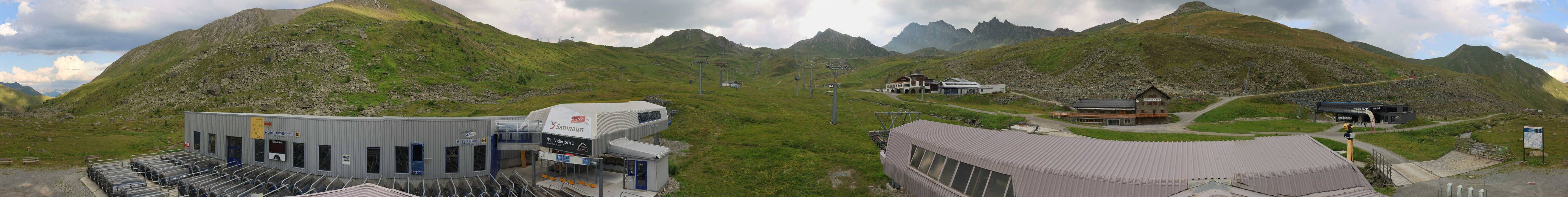 Archived image Webcam Samnaun: View from Alp Trida to Viderjoch