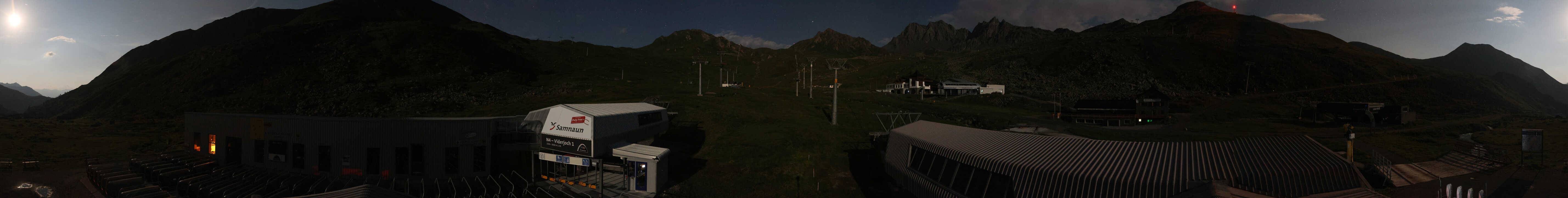 Archived image Webcam Samnaun: View from Alp Trida to Viderjoch