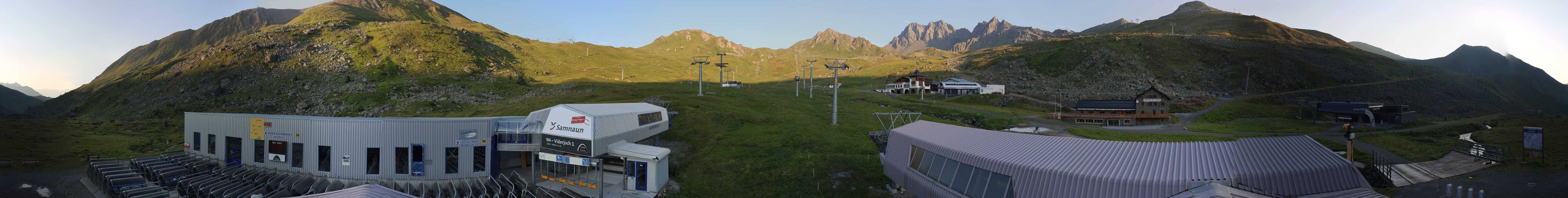 Archived image Webcam Samnaun: View from Alp Trida to Viderjoch