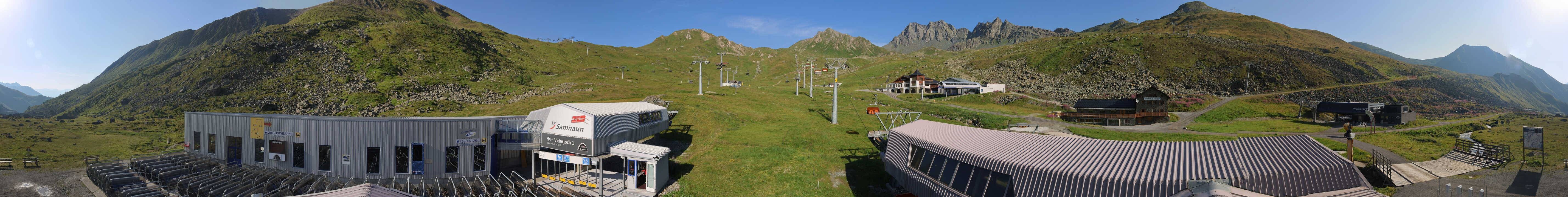 Archived image Webcam Samnaun: View from Alp Trida to Viderjoch