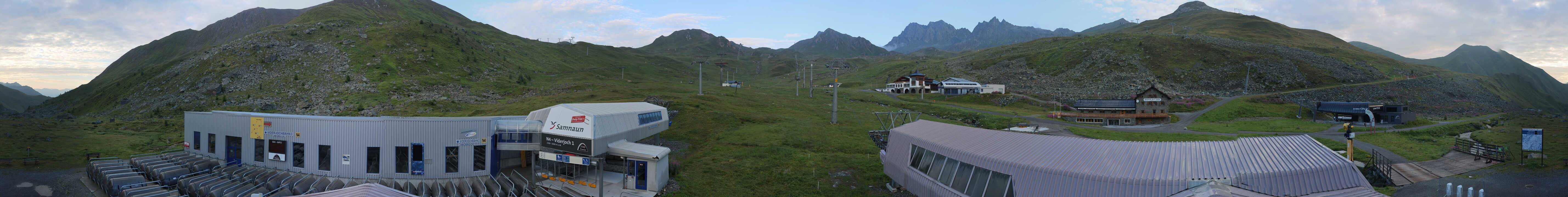 Archived image Webcam Samnaun: View from Alp Trida to Viderjoch