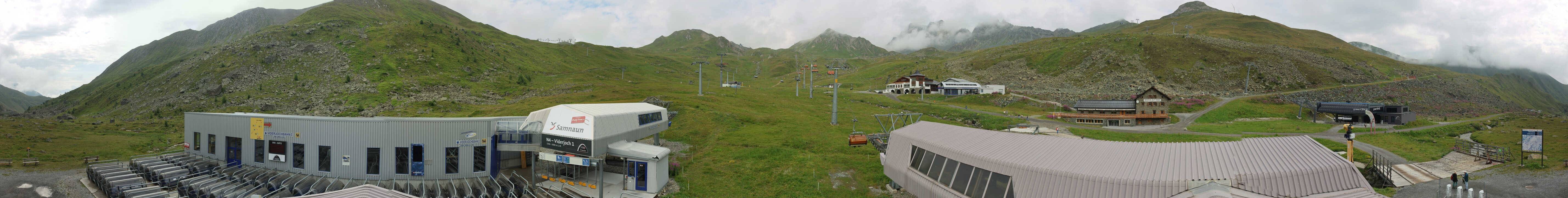 Archived image Webcam Samnaun: View from Alp Trida to Viderjoch