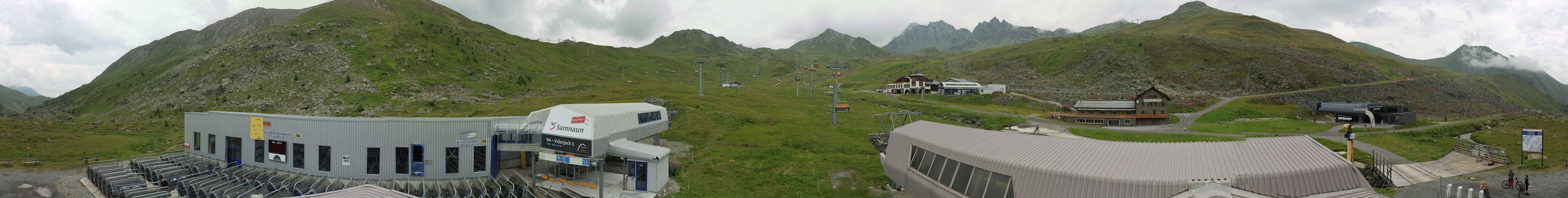 Archived image Webcam Samnaun: View from Alp Trida to Viderjoch
