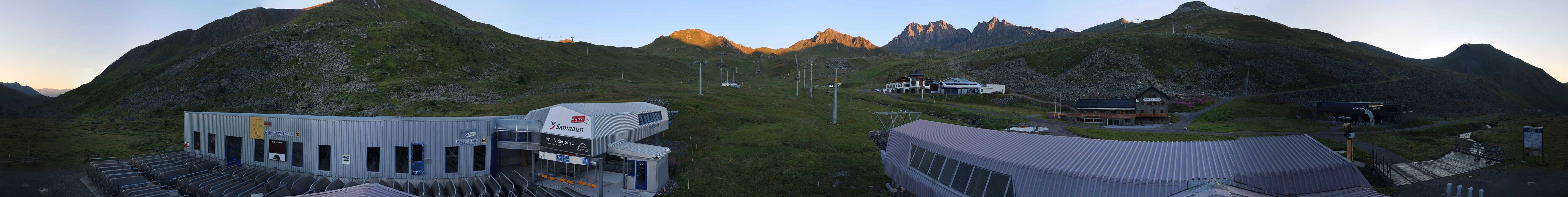 Archived image Webcam Samnaun: View from Alp Trida to Viderjoch