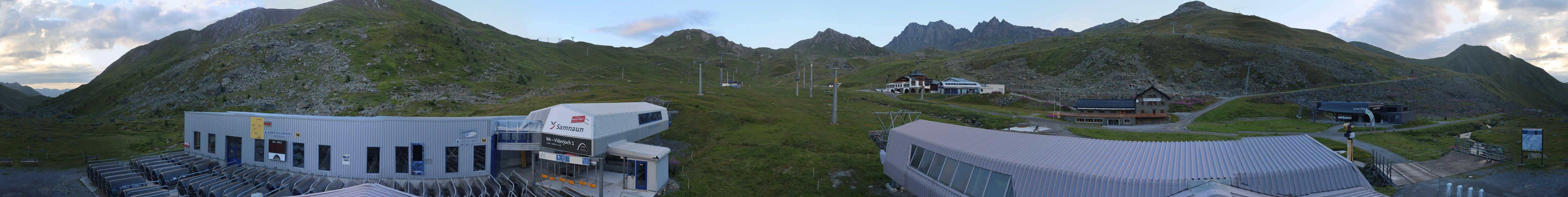 Archived image Webcam Samnaun: View from Alp Trida to Viderjoch