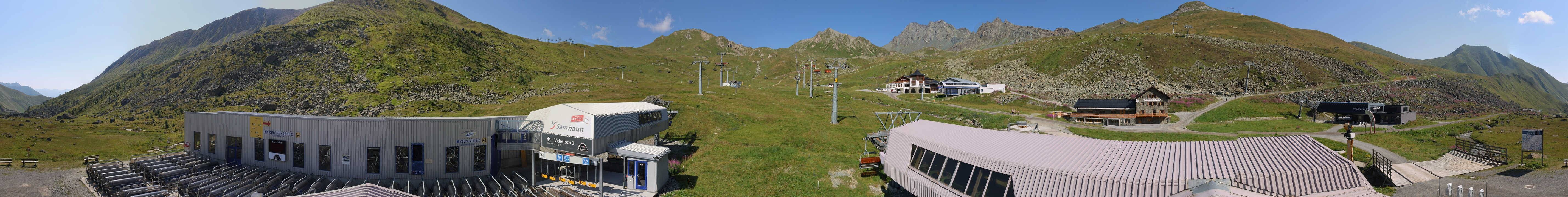Archiv Foto Webcam Samnaun: Blick von der Alp Trida zum Viderjoch