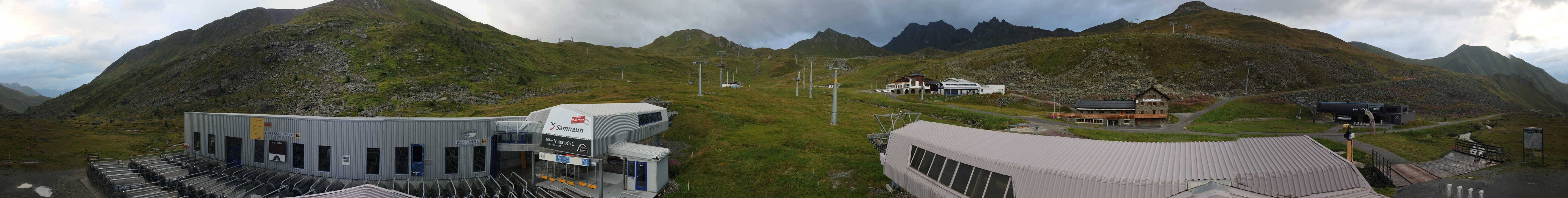 Archived image Webcam Samnaun: View from Alp Trida to Viderjoch