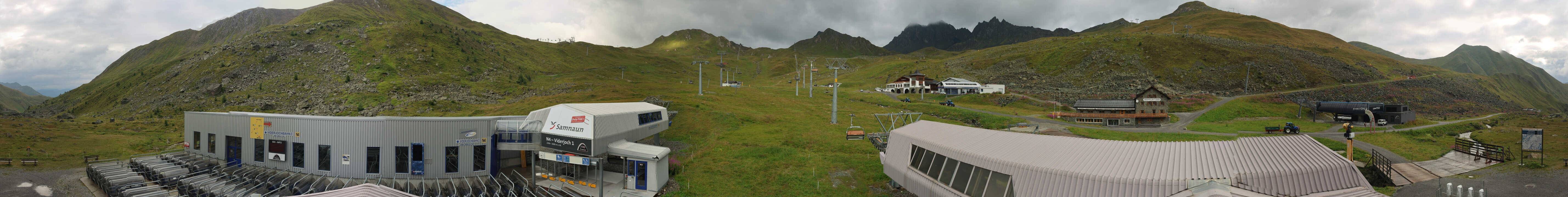 Archived image Webcam Samnaun: View from Alp Trida to Viderjoch