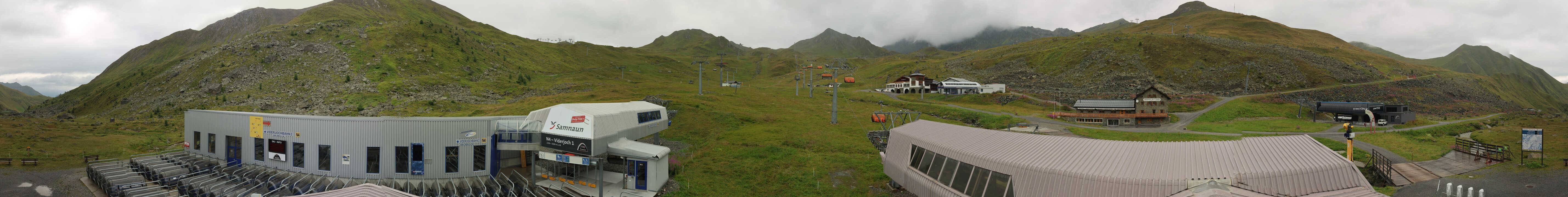 Archived image Webcam Samnaun: View from Alp Trida to Viderjoch