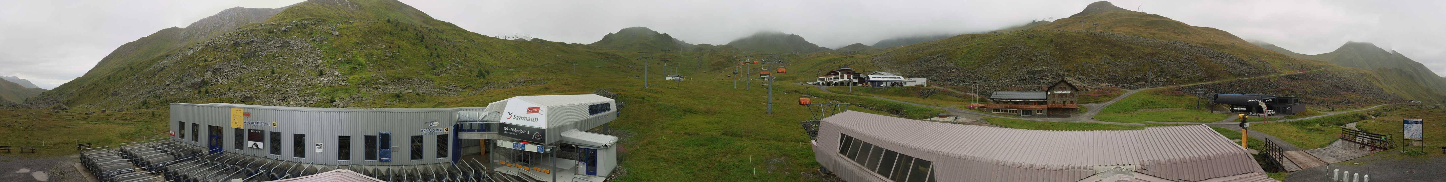 Archived image Webcam Samnaun: View from Alp Trida to Viderjoch