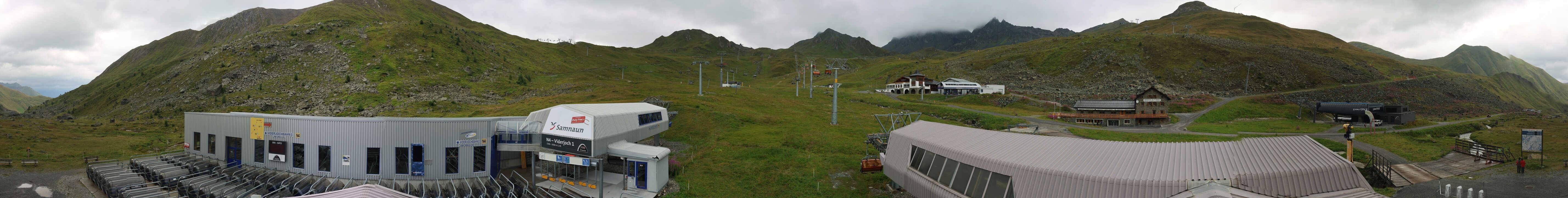 Archived image Webcam Samnaun: View from Alp Trida to Viderjoch