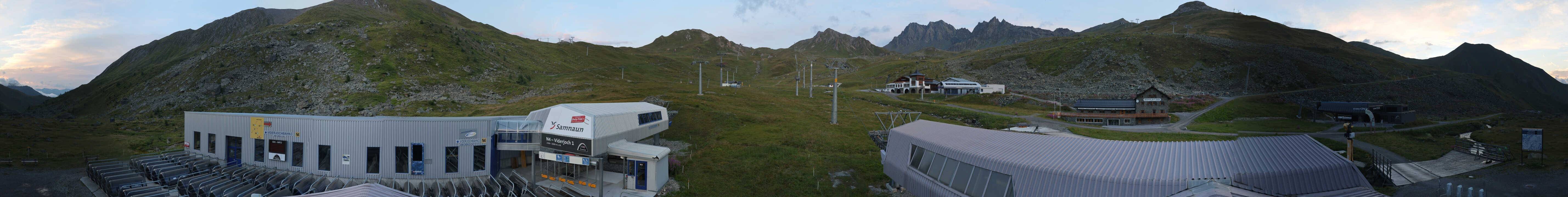 Archived image Webcam Samnaun: View from Alp Trida to Viderjoch