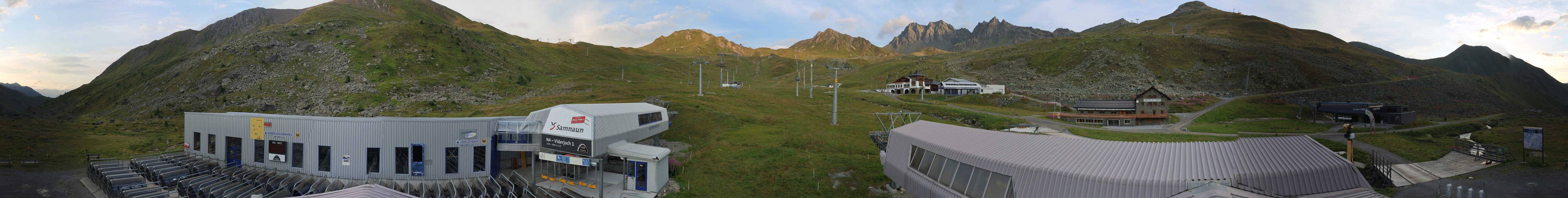 Archived image Webcam Samnaun: View from Alp Trida to Viderjoch