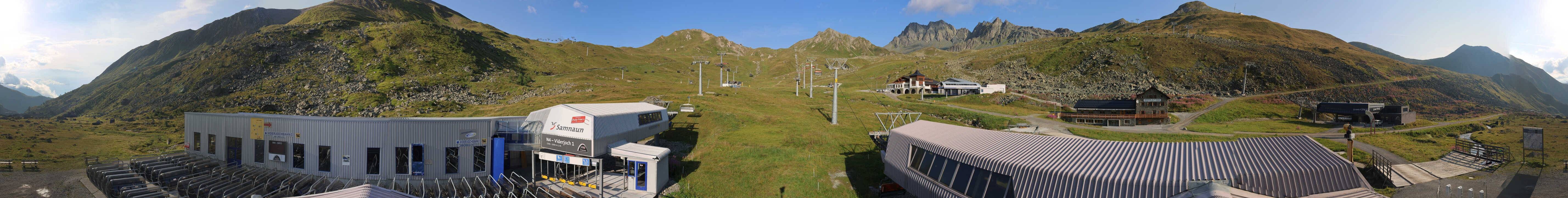 Archived image Webcam Samnaun: View from Alp Trida to Viderjoch