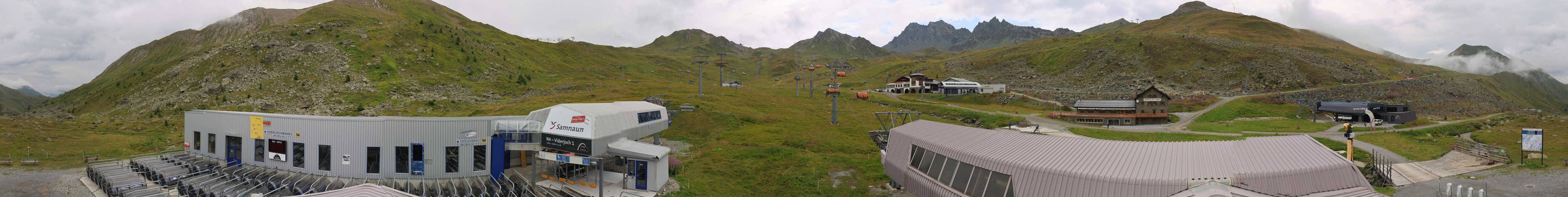Archived image Webcam Samnaun: View from Alp Trida to Viderjoch