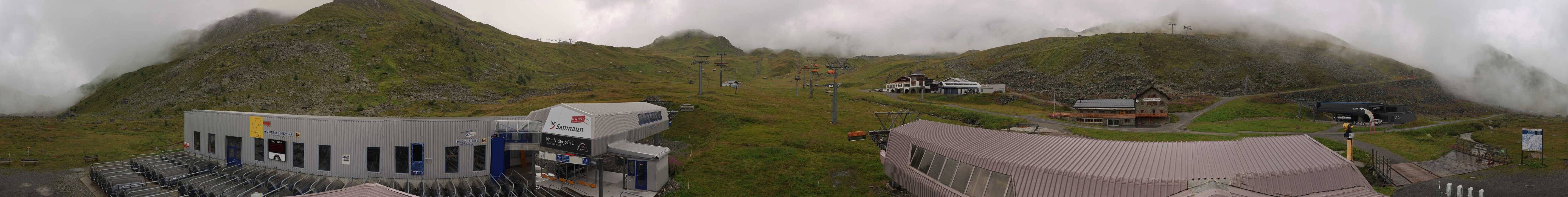 Archived image Webcam Samnaun: View from Alp Trida to Viderjoch