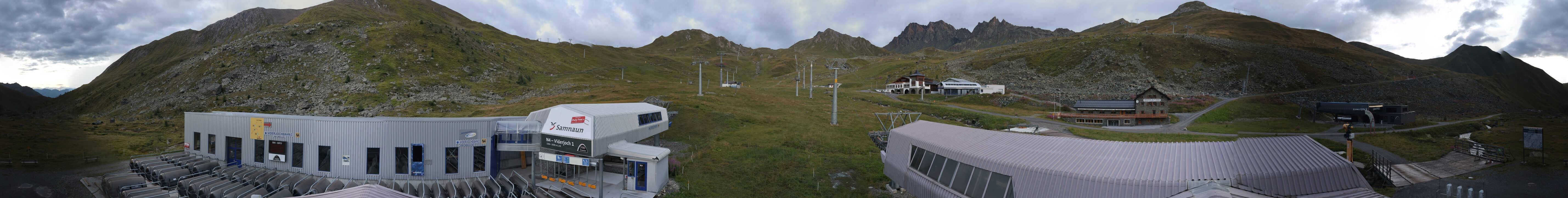 Archived image Webcam Samnaun: View from Alp Trida to Viderjoch