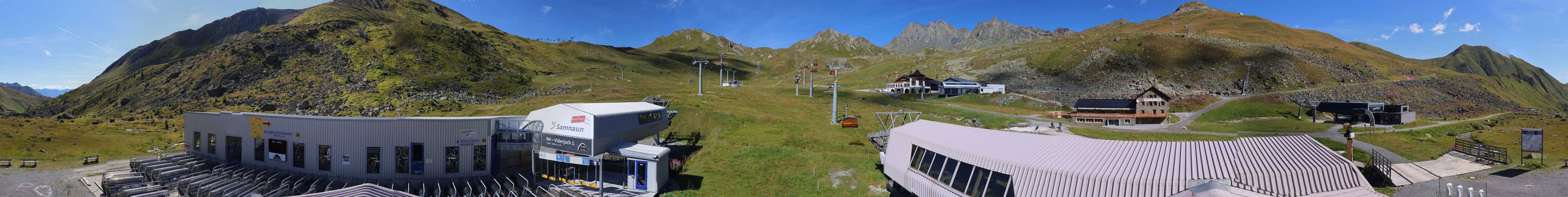Archived image Webcam Samnaun: View from Alp Trida to Viderjoch