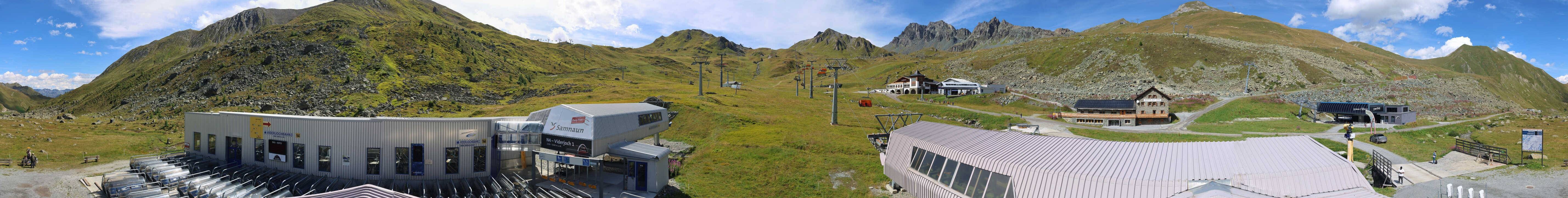 Archived image Webcam Samnaun: View from Alp Trida to Viderjoch