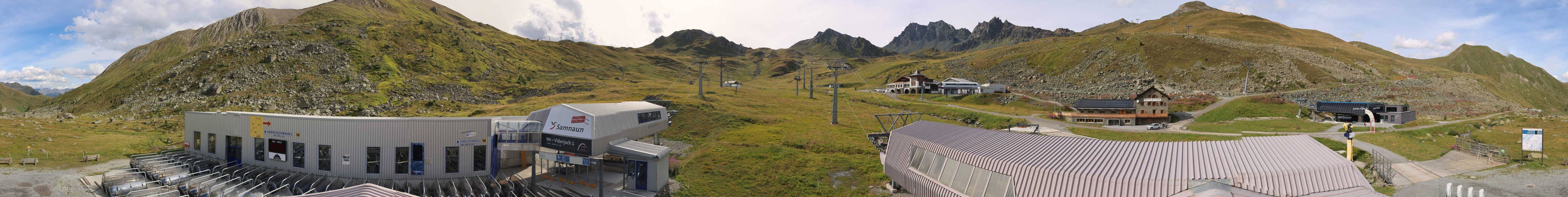 Archived image Webcam Samnaun: View from Alp Trida to Viderjoch