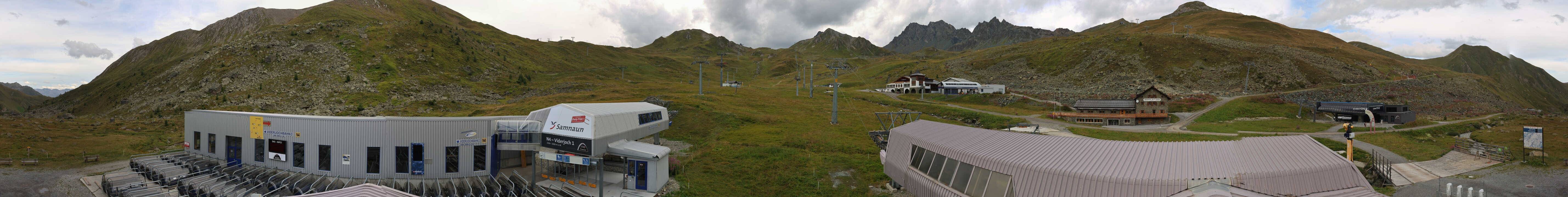 Archived image Webcam Samnaun: View from Alp Trida to Viderjoch