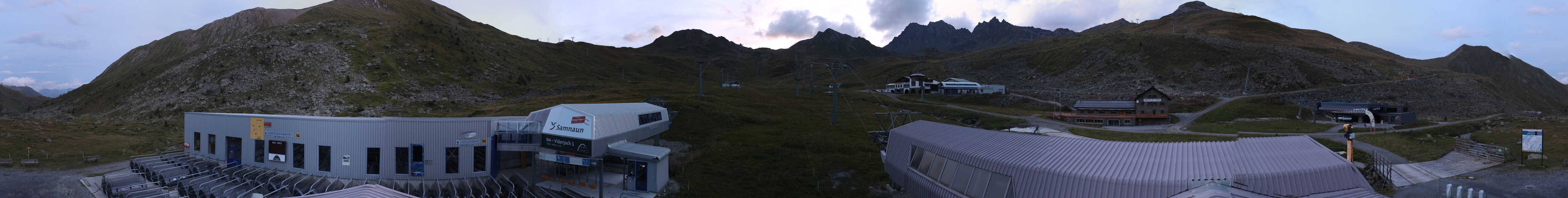 Archived image Webcam Samnaun: View from Alp Trida to Viderjoch