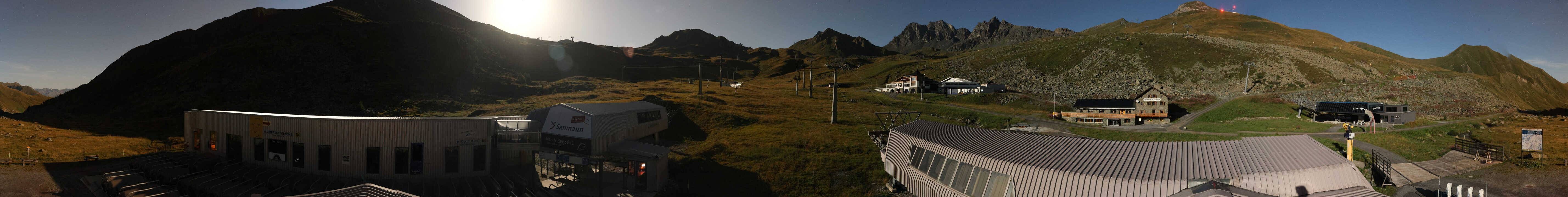Archived image Webcam Samnaun: View from Alp Trida to Viderjoch