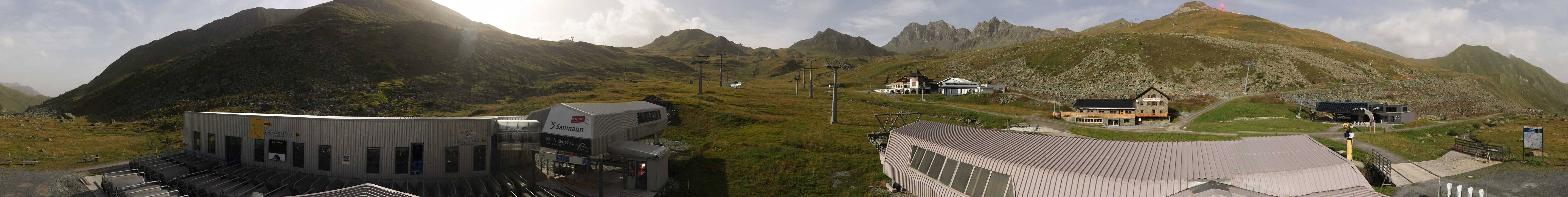 Archived image Webcam Samnaun: View from Alp Trida to Viderjoch