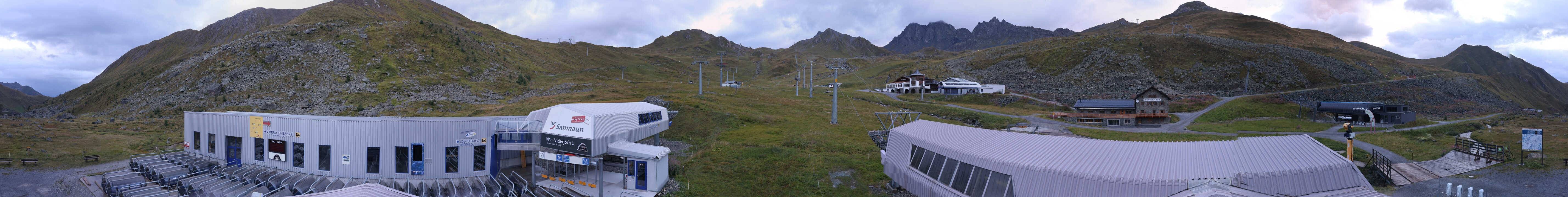 Archived image Webcam Samnaun: View from Alp Trida to Viderjoch