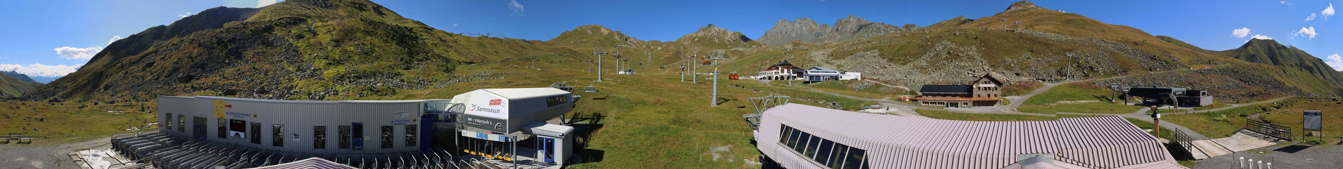 Archived image Webcam Samnaun: View from Alp Trida to Viderjoch