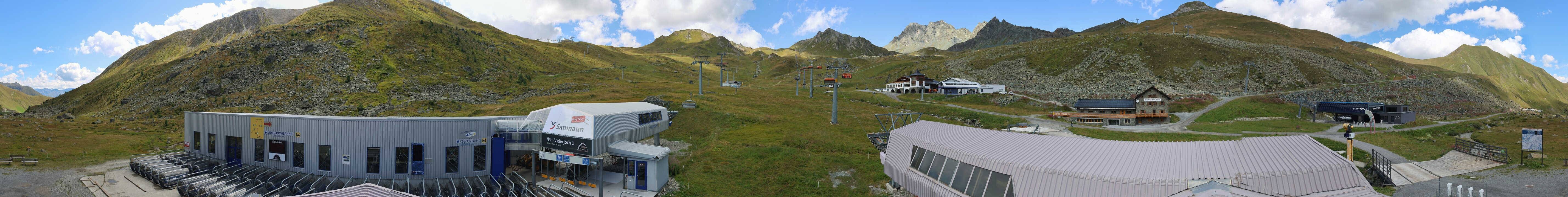 Archived image Webcam Samnaun: View from Alp Trida to Viderjoch