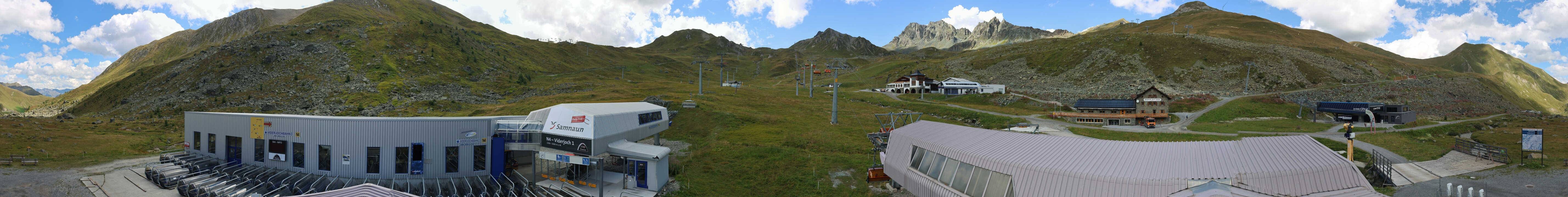 Archived image Webcam Samnaun: View from Alp Trida to Viderjoch