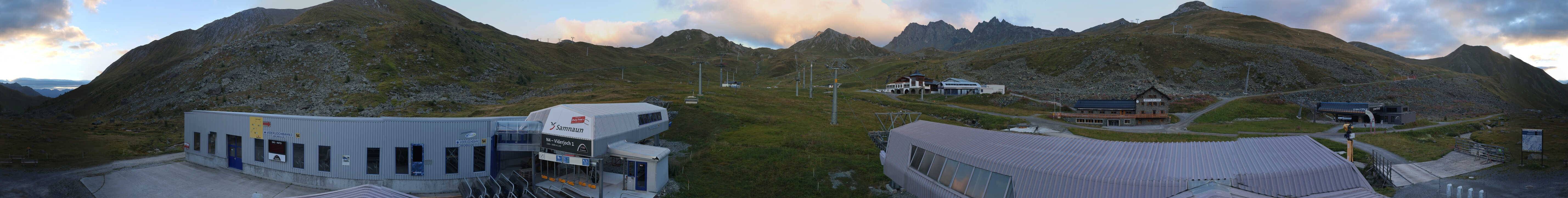 Archived image Webcam Samnaun: View from Alp Trida to Viderjoch