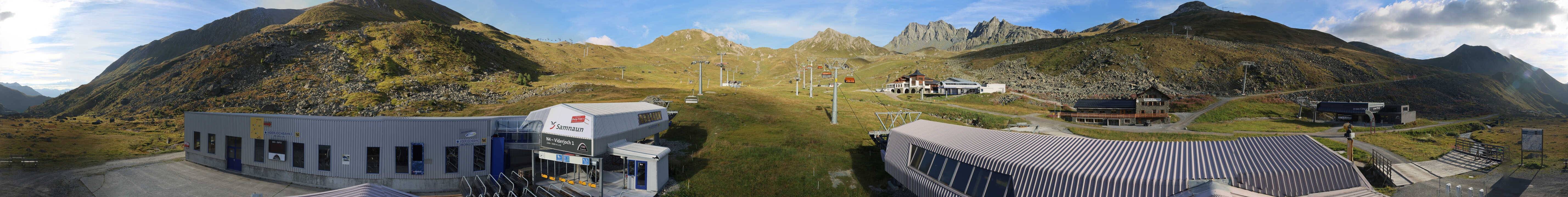 Archived image Webcam Samnaun: View from Alp Trida to Viderjoch