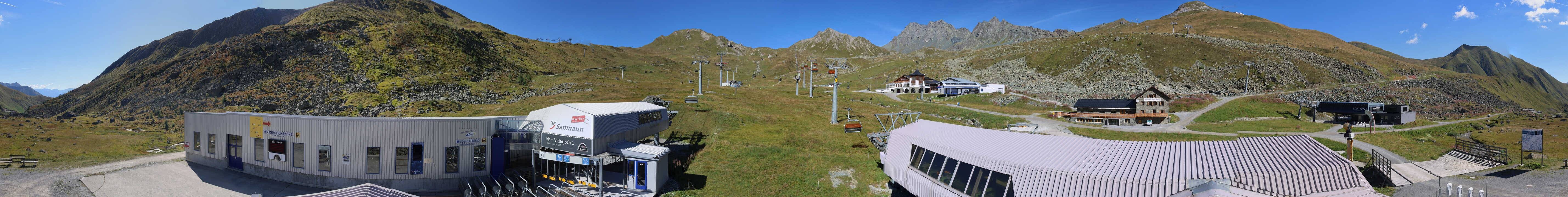 Archived image Webcam Samnaun: View from Alp Trida to Viderjoch