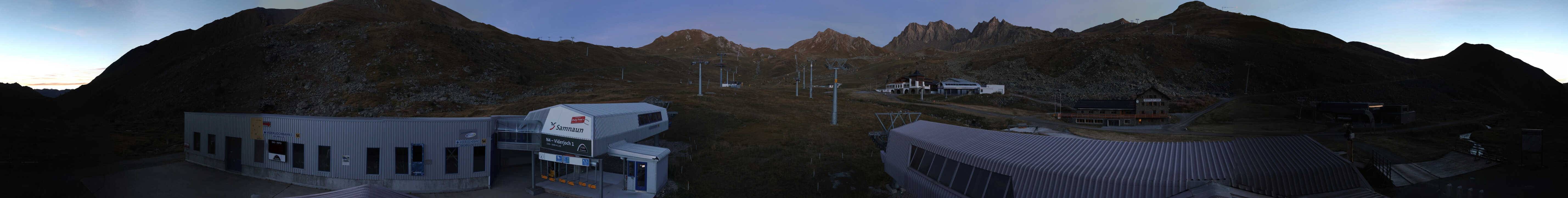 Archived image Webcam Samnaun: View from Alp Trida to Viderjoch