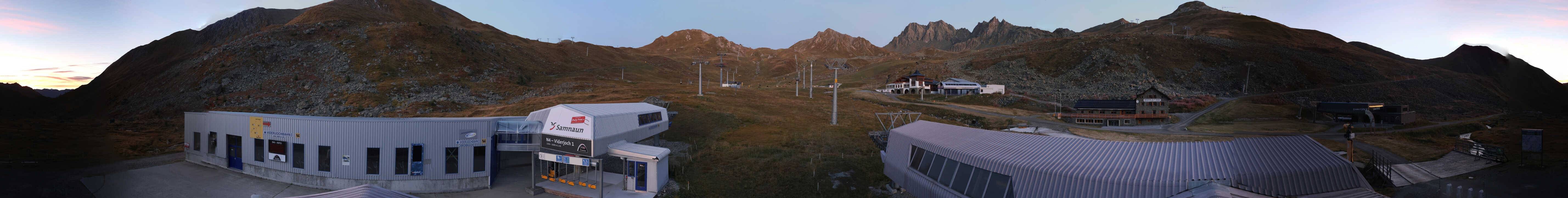 Archived image Webcam Samnaun: View from Alp Trida to Viderjoch