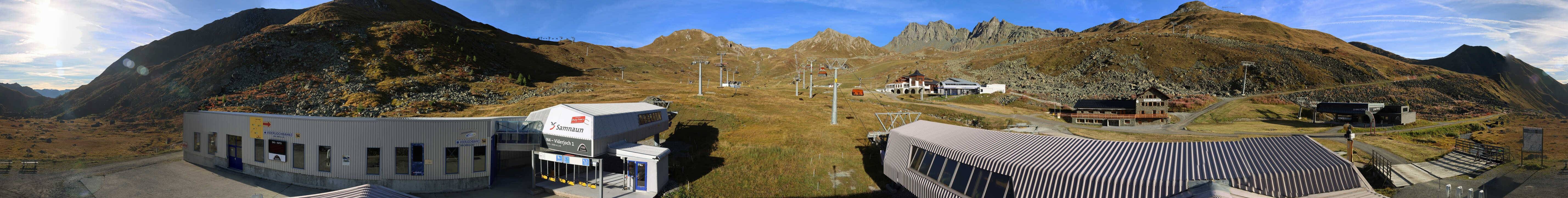Archived image Webcam Samnaun: View from Alp Trida to Viderjoch