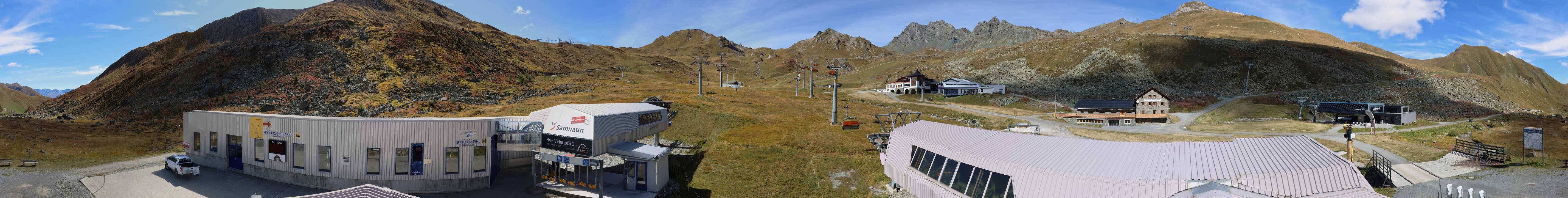 Archived image Webcam Samnaun: View from Alp Trida to Viderjoch