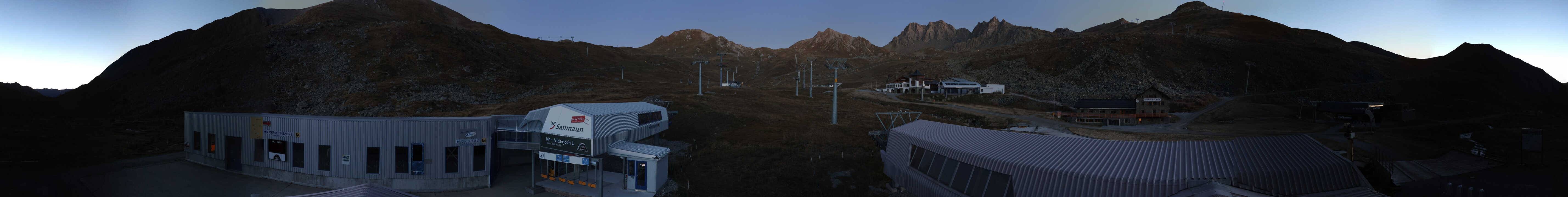Archived image Webcam Samnaun: View from Alp Trida to Viderjoch
