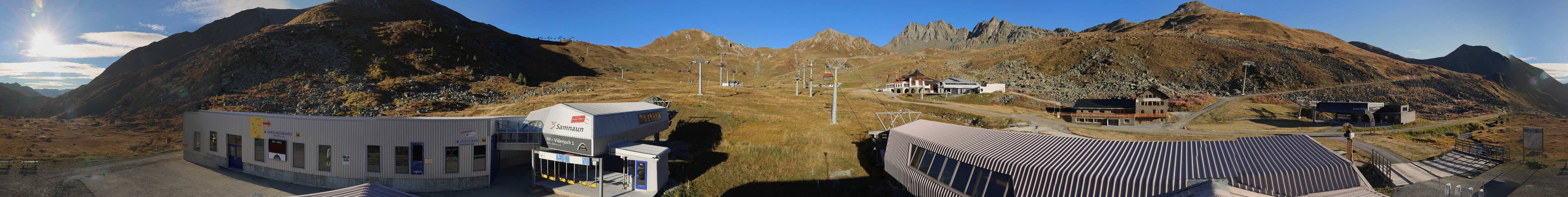 Archived image Webcam Samnaun: View from Alp Trida to Viderjoch