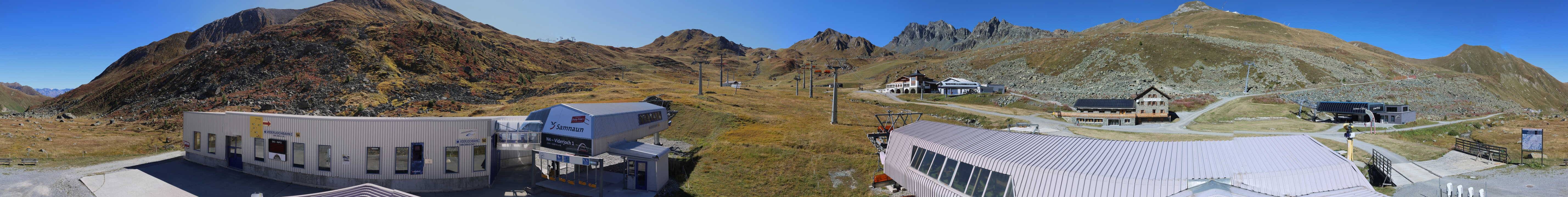 Archived image Webcam Samnaun: View from Alp Trida to Viderjoch