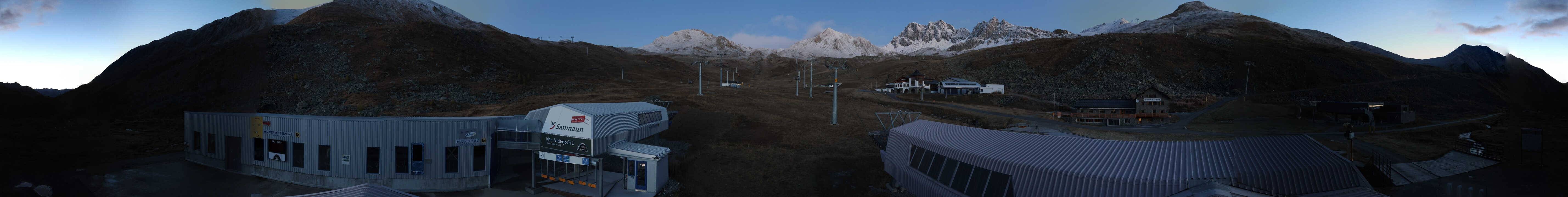 Archived image Webcam Samnaun: View from Alp Trida to Viderjoch