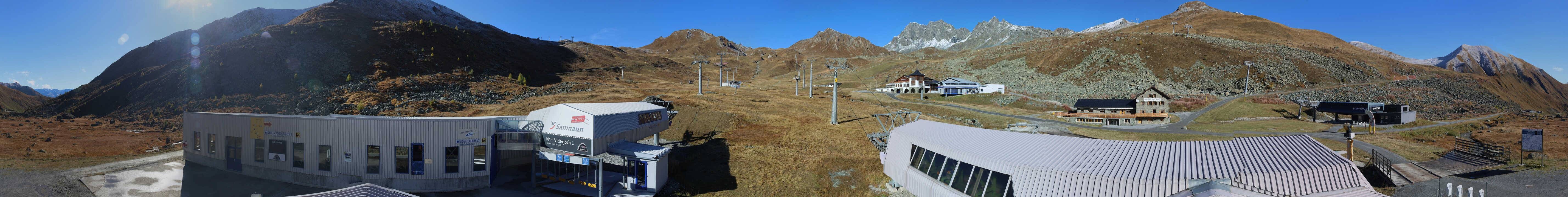 Archived image Webcam Samnaun: View from Alp Trida to Viderjoch