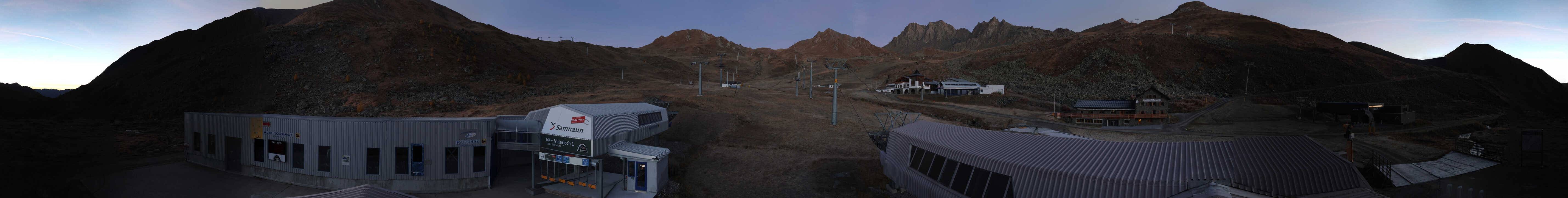 Archived image Webcam Samnaun: View from Alp Trida to Viderjoch