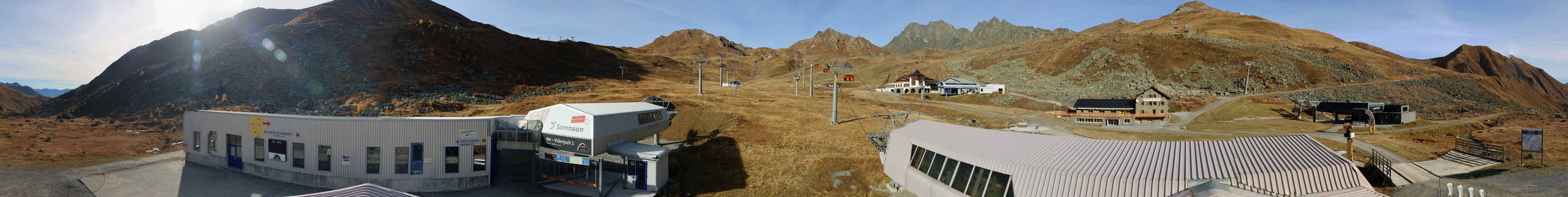 Archived image Webcam Samnaun: View from Alp Trida to Viderjoch